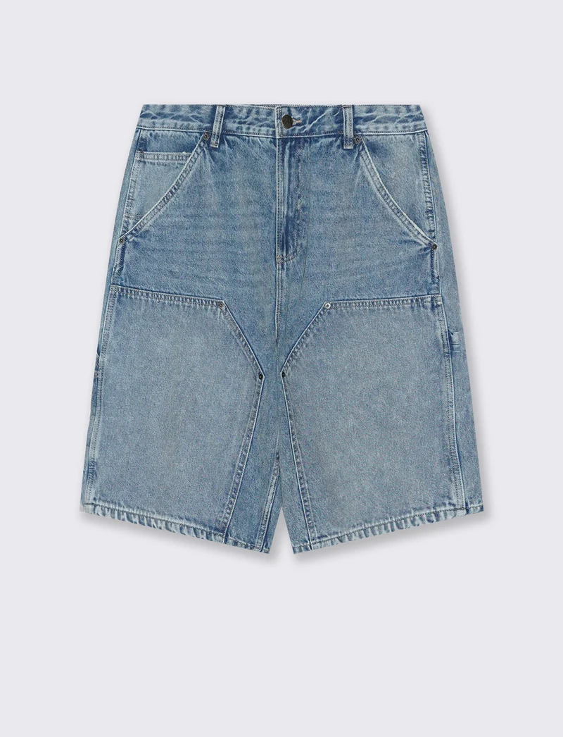 Bermuda Jeans Carpenter Skater Fit Denim - Denim