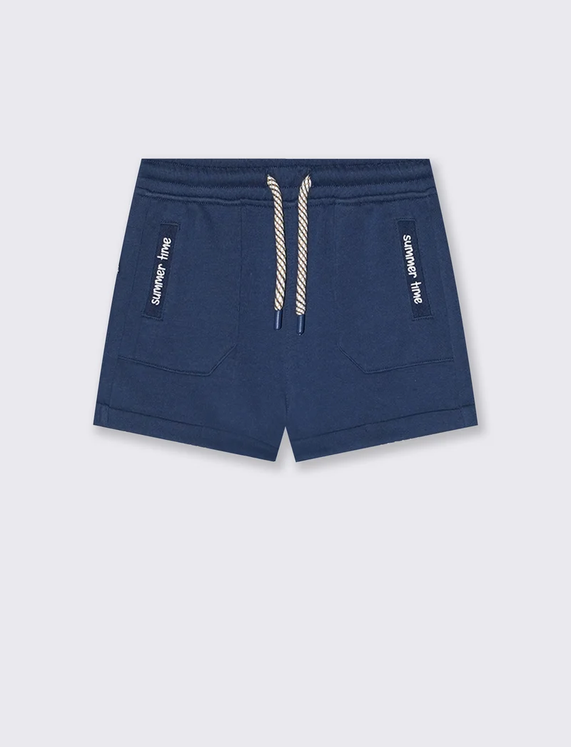 Bermuda sportivi con tasche stampate - Blu