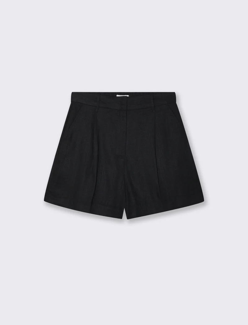 Short con Elastico e Tasche Americane - Nero