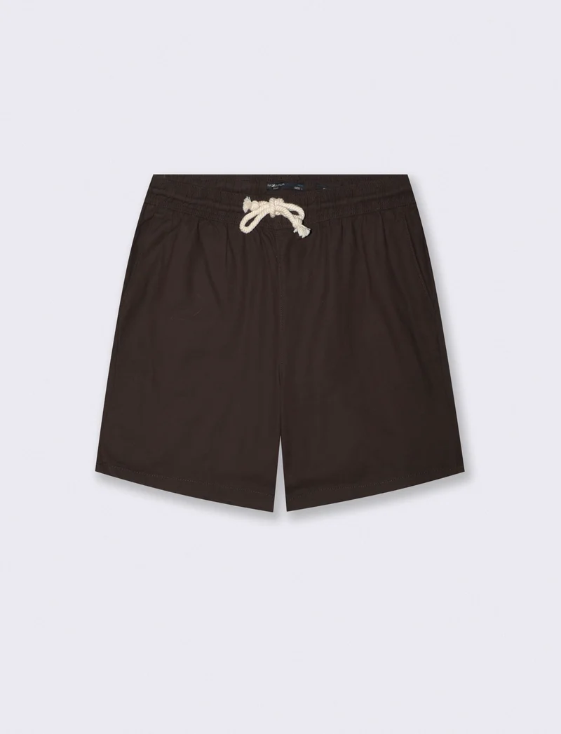 Bermuda Jogger in Cotone Strutturato - Moro