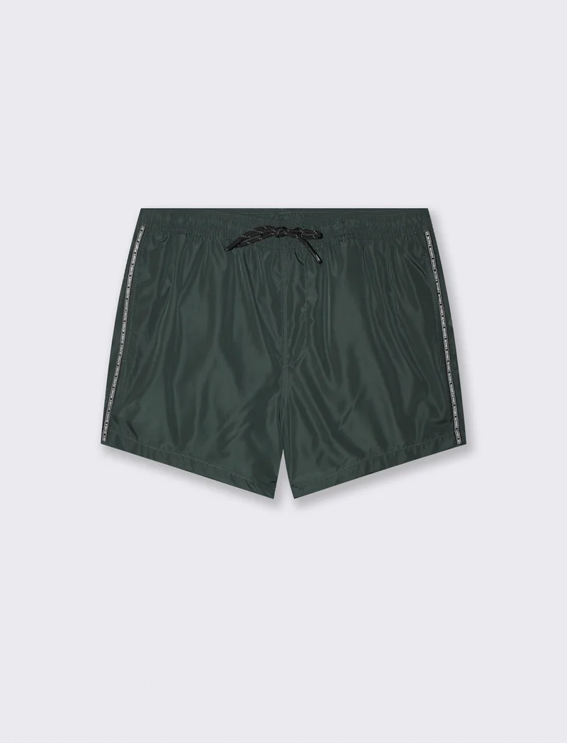Costume Mare Sportivo con Tasche e Nastrino - Verde petrolio