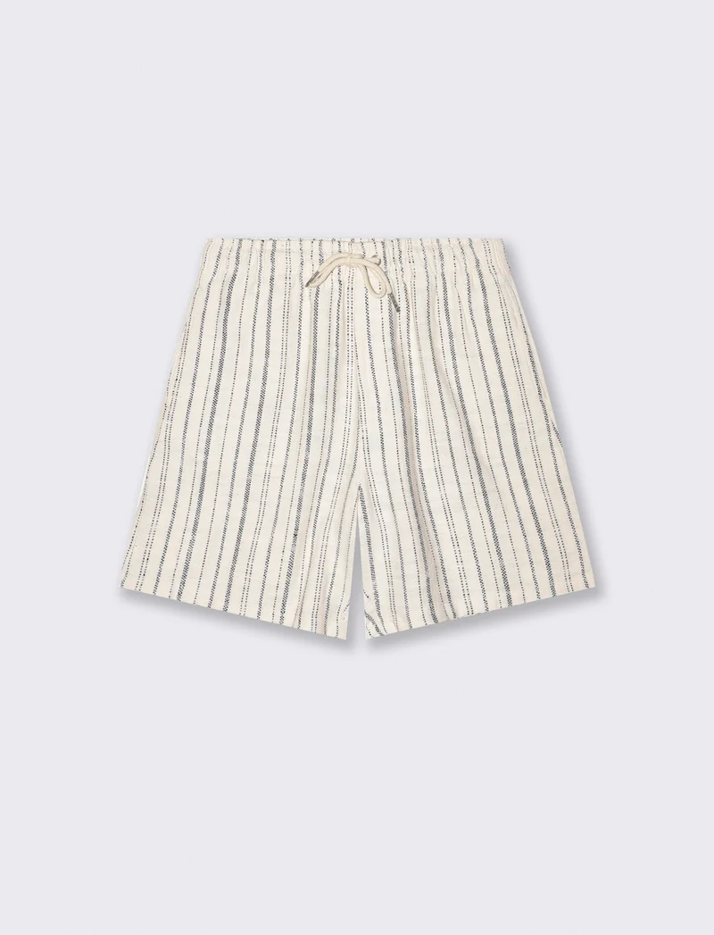 Bermuda jogger in tessuto jacquard - Beige ecru