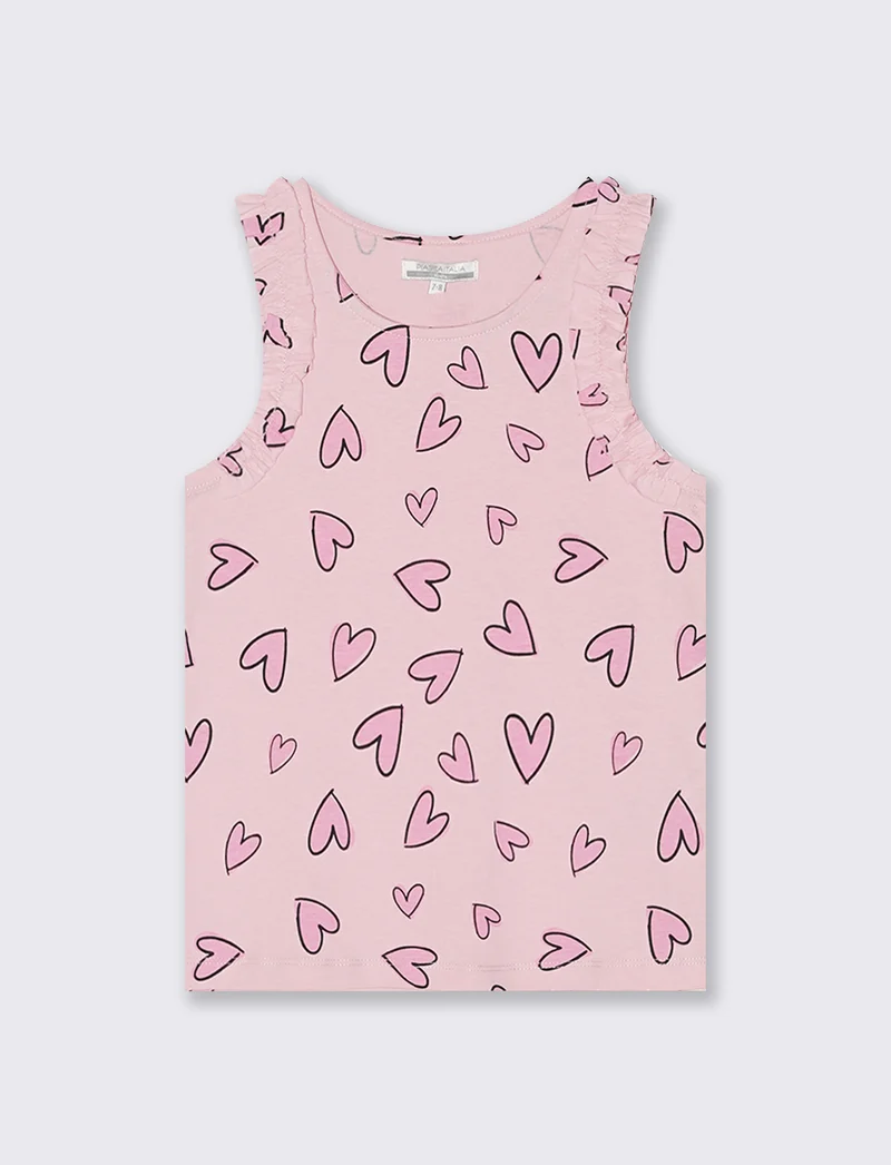 Canotta fantasia con rouches trendy - Rosa