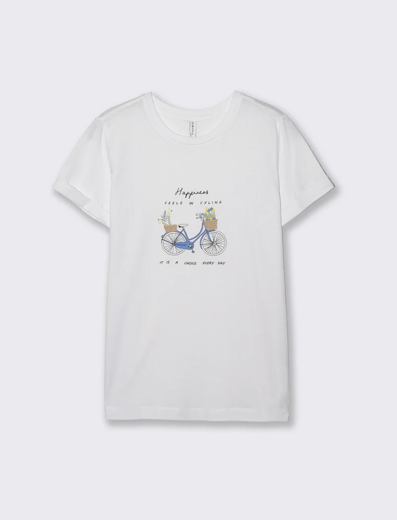 T-Shirt Manica Corta con Stampa - var 1