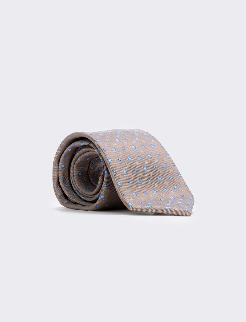 Cravatta fantasia 8cm per uomo elegante - Grigio fango