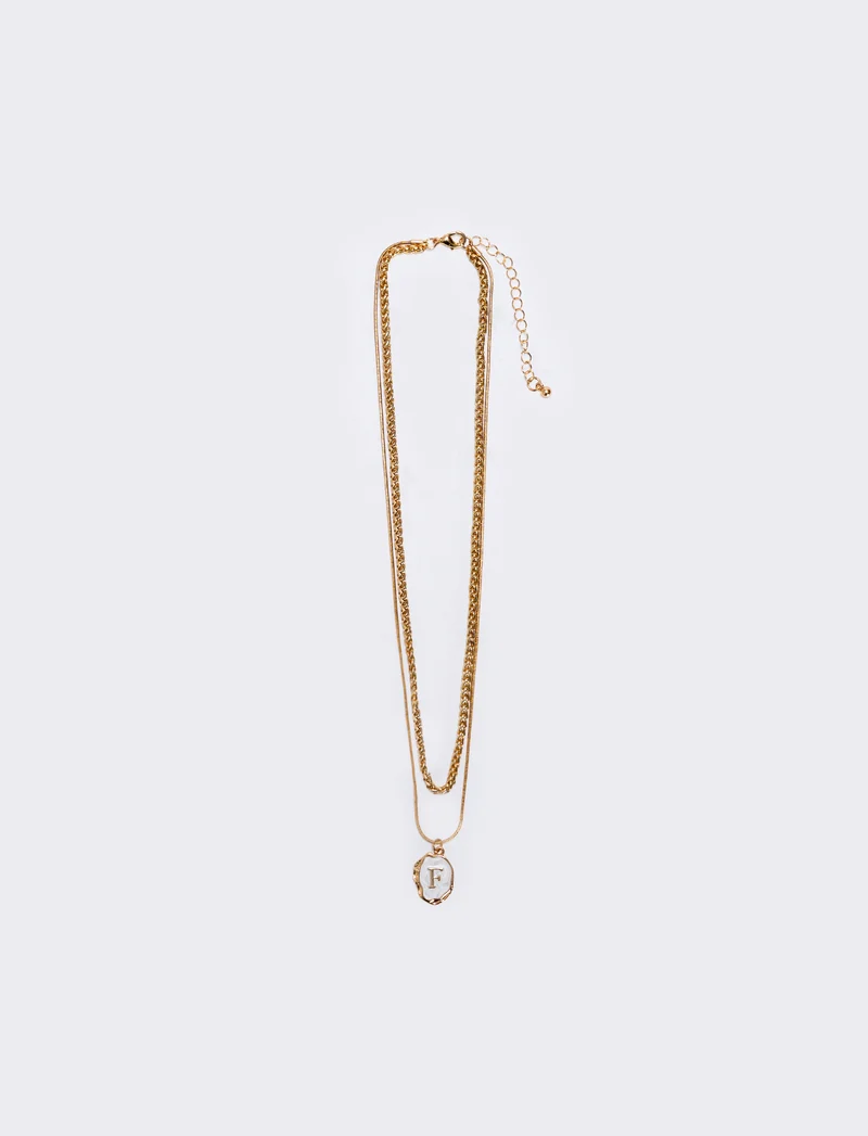 Collana 2 fili con lettera - var 3