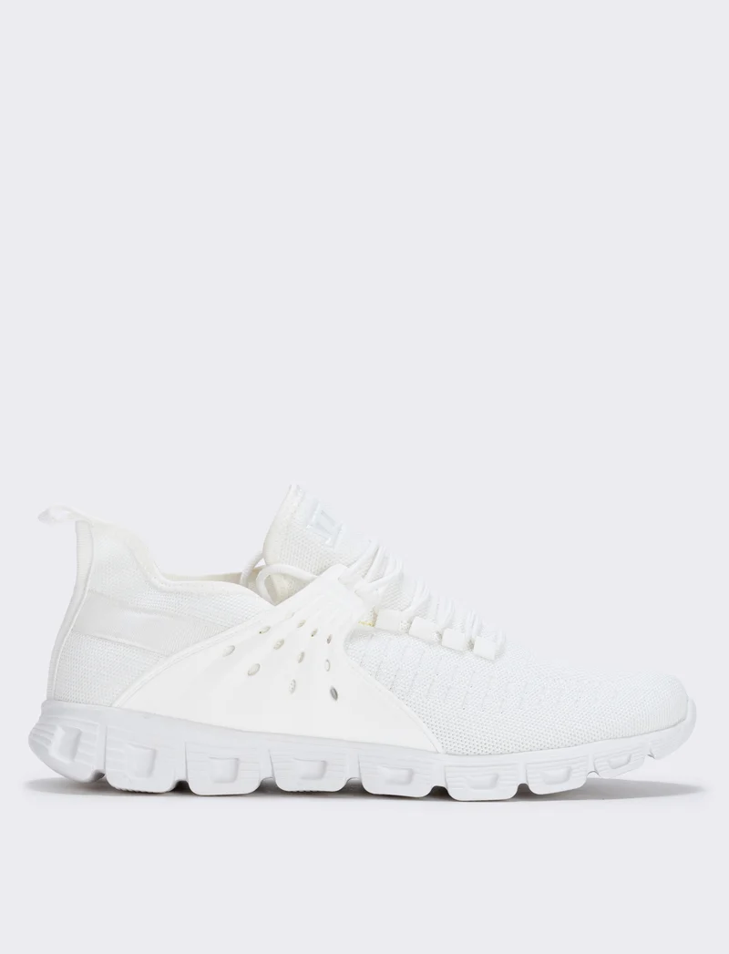 Sneakers running uomo in tessuto tecnico - Bianco
