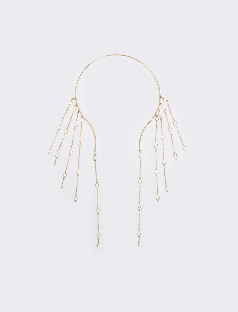Collana semirigida con strass eleganti - Oro