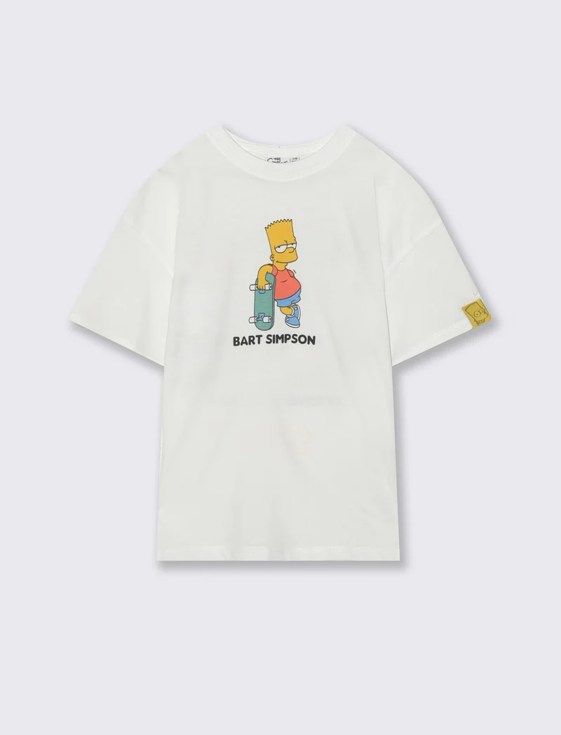 T-shirt Simpson in cotone per bambini - Bianco