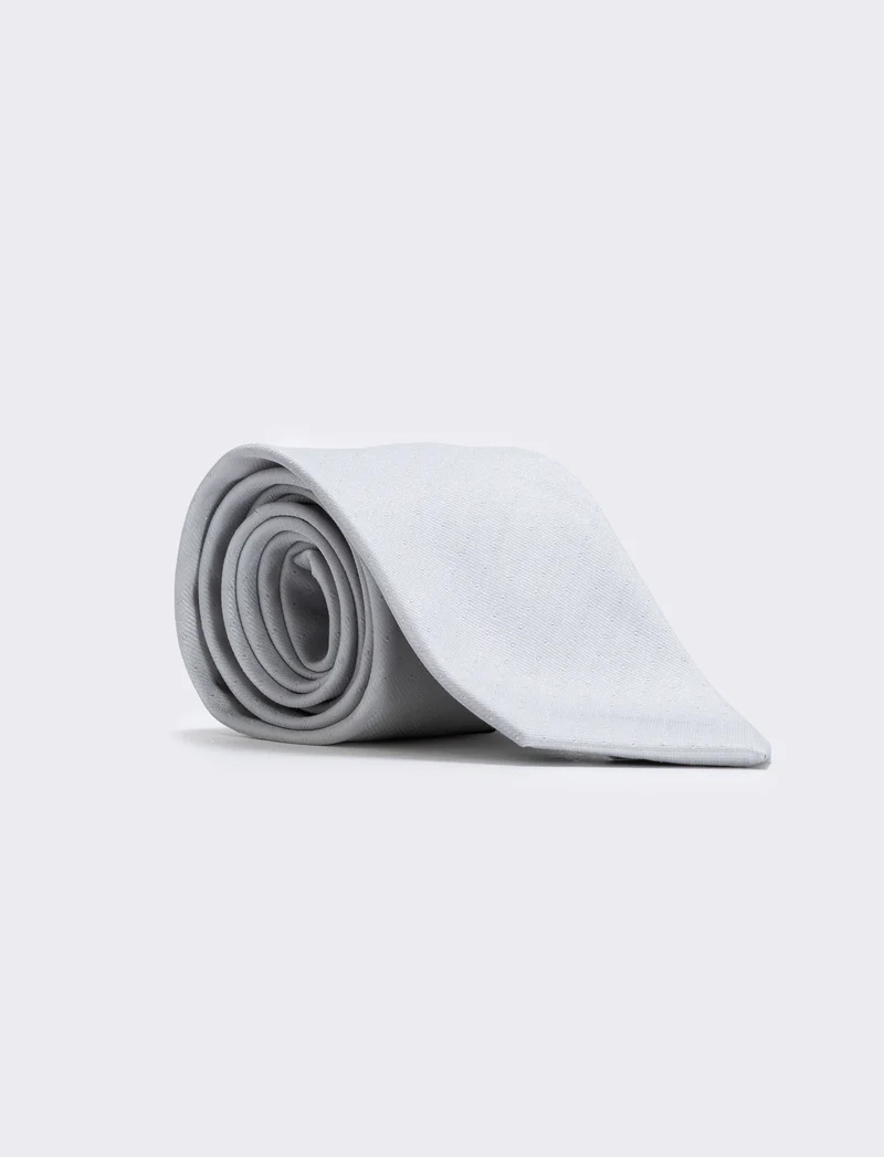 Cravatta grisaglia 8 cm per cerimonia uomo - Grigio