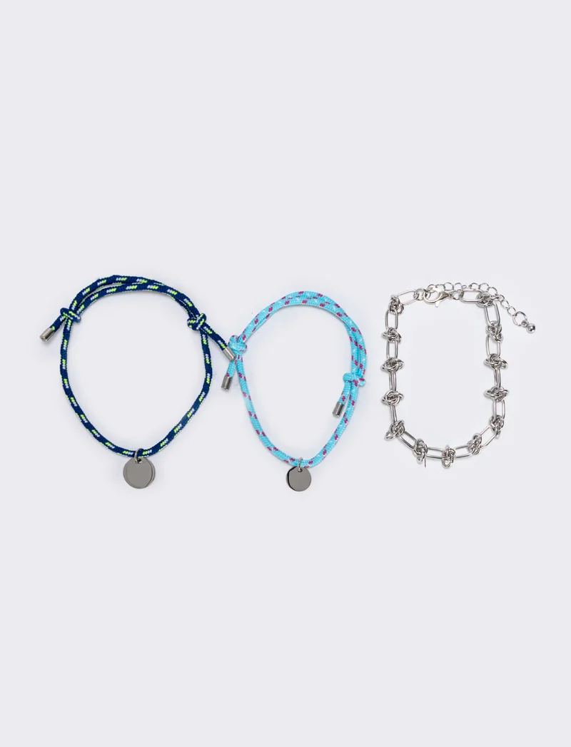 Bracciale colorato in tessuto elegante - Verde acqua