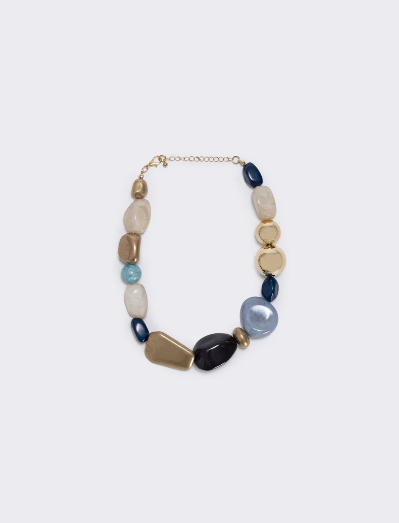 Collana di pietre in forme diverse - Blu