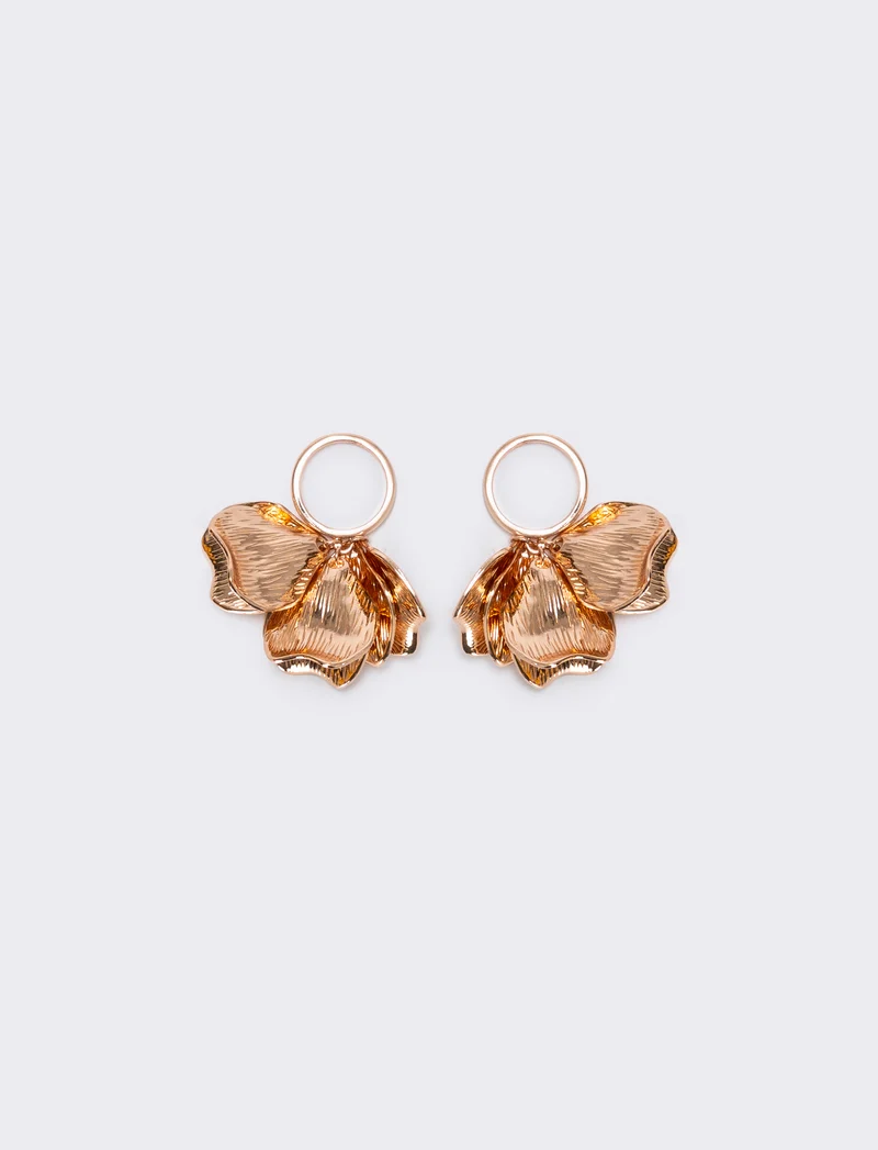 Anello con petali e ciondolo - Oro rosa