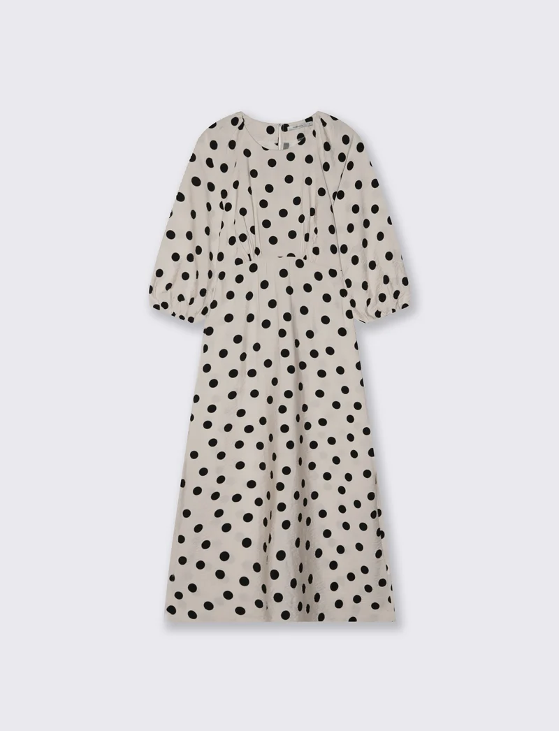 Vestito lungo con maniche e laccetto vita - var 1