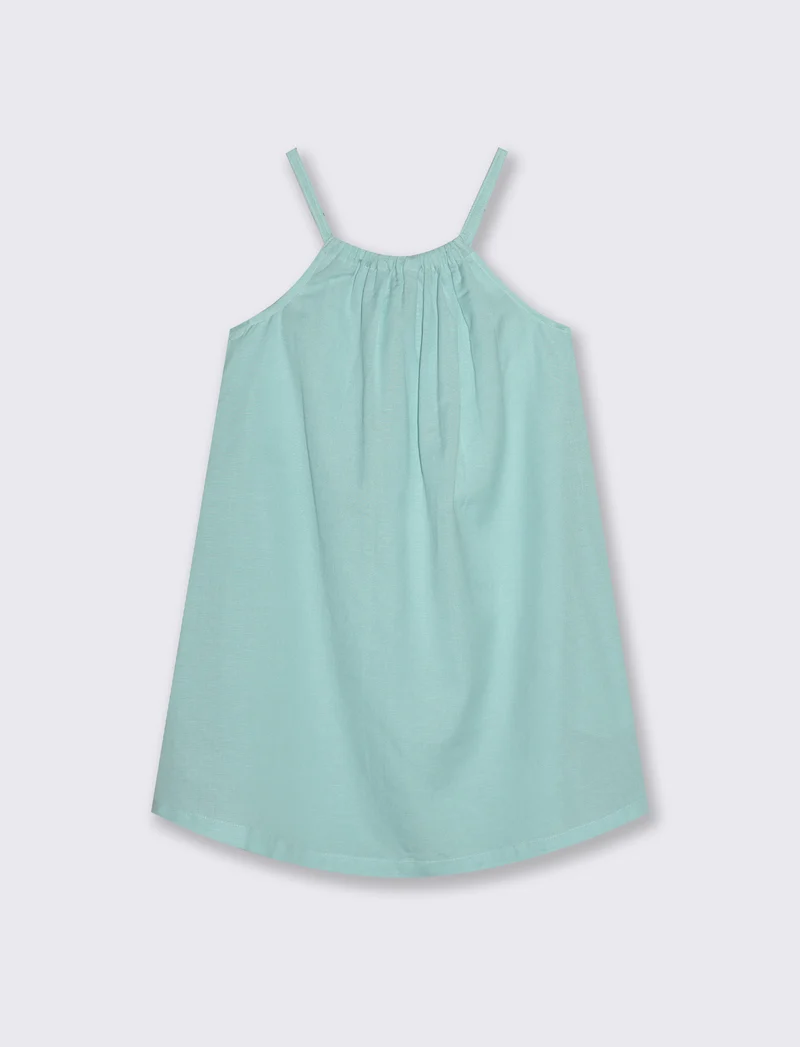Abito leggero estivo con scollo all'americana - Verde acqua