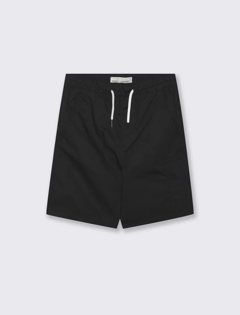 Bermuda in cotone tinta unita versatili - Nero