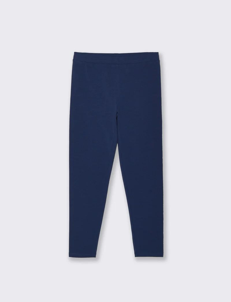 Leggings in cotone elasticizzato per bambina - Blu