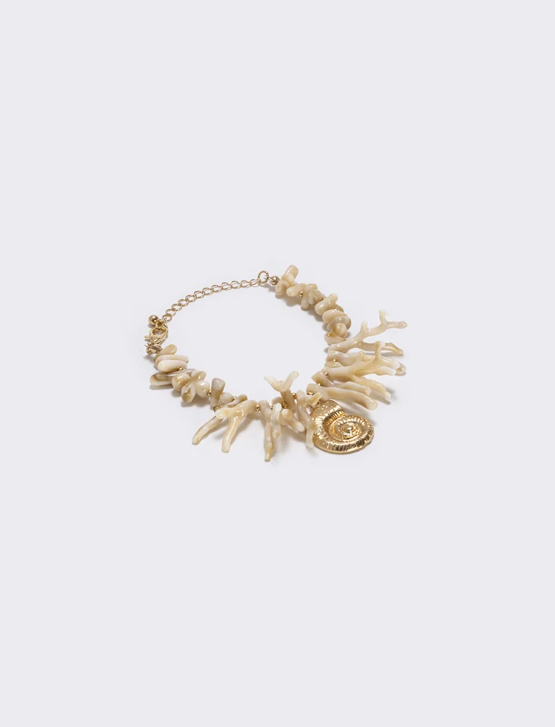 Bracciale in coralli e conchiglia - Beige