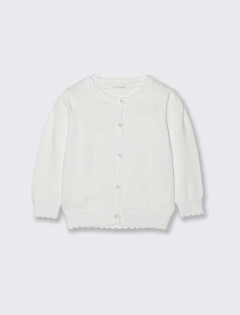 Cardigan basico con bottoni frontali - Bianco