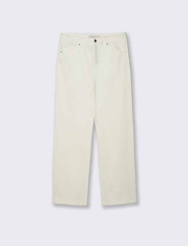 Jeans Gamba Dritta Vita Bassa - Bianco