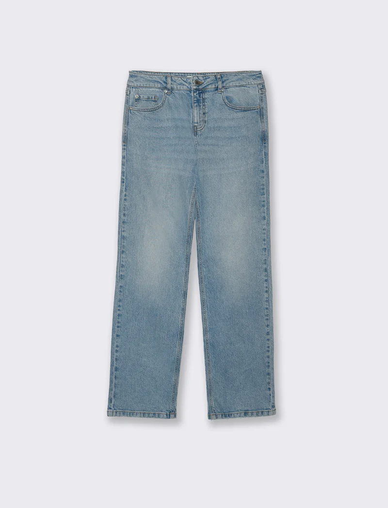 Jeans Gamba Dritta Vita Bassa - Denim chiaro
