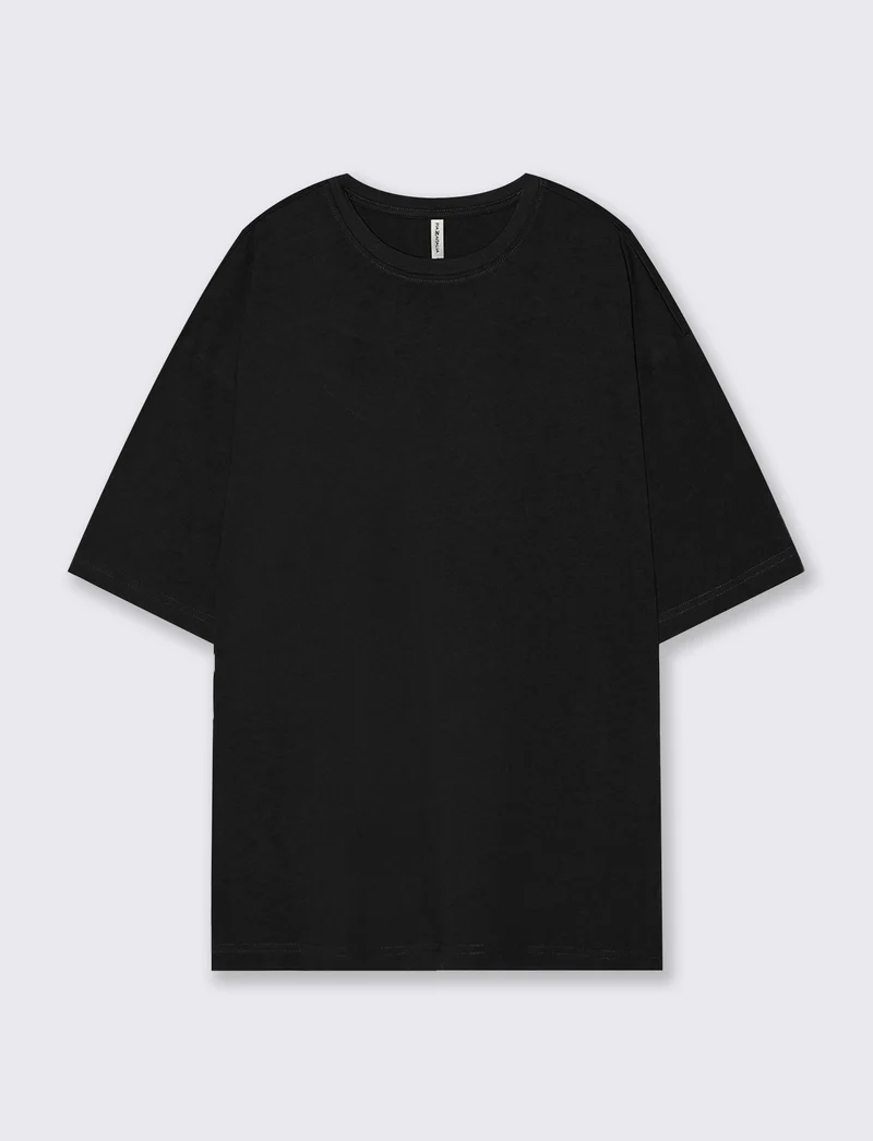 T-Shirt Basic in Cotone Manica Corta - Nero