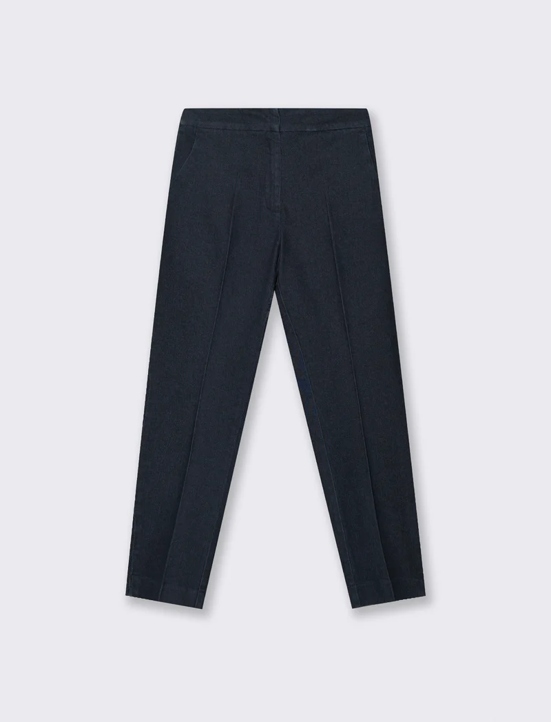 Chino con Elastico e Tasche Fianchi - DENIM SCURO