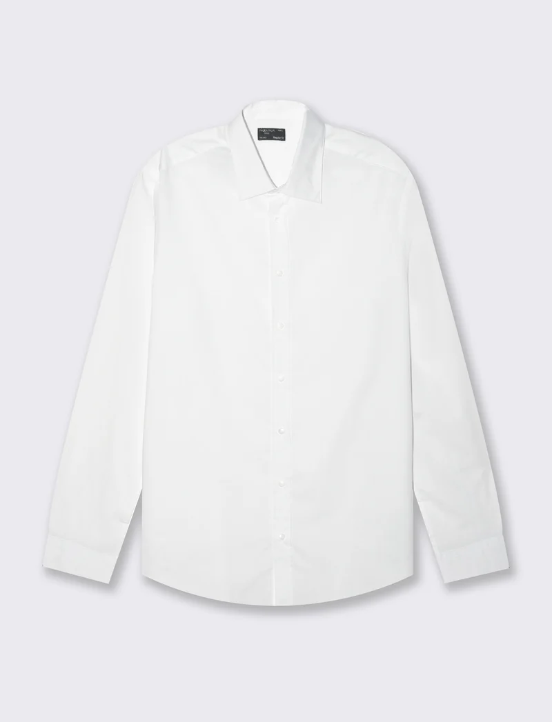 Camicia basic regular fit easy iron da uomo - Bianco