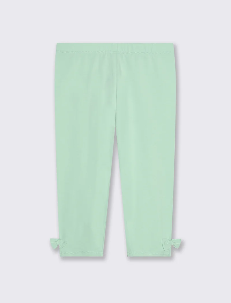 Leggings in cotone elastico per bambina - Verde acqua