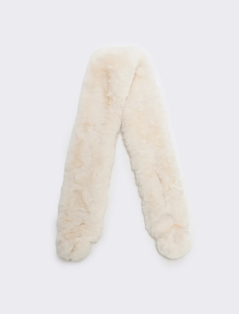 Collo in pelliccia sintetica - Bianco sporco