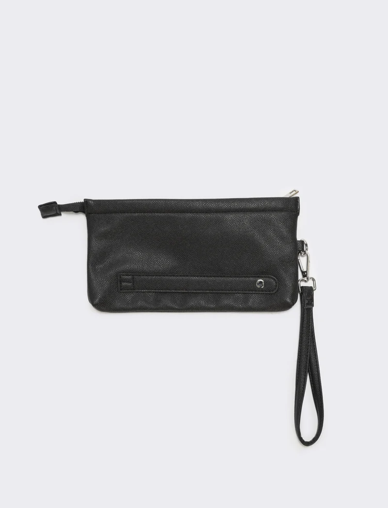 Pochette uomo con zip elegante e pratica - Nero