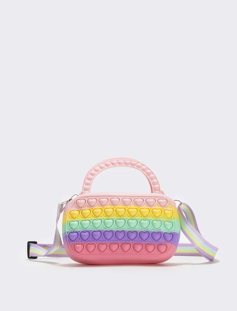 Borsa pop it con cuoricini colorati - Rosa