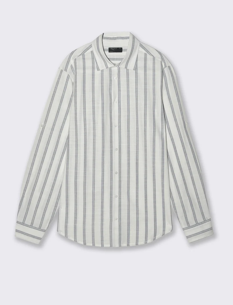 Camicia a righe con collo francese - CARTA DA ZUCCHERO