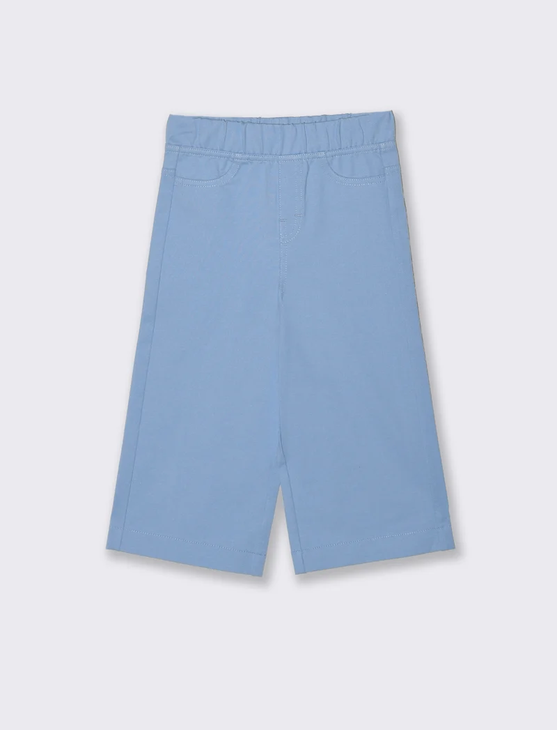 Pantafitness ampi in morbido denim - Azzurro