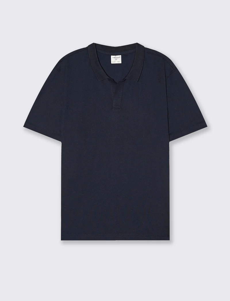 Polo in piquet elasticizzato premium - Blu