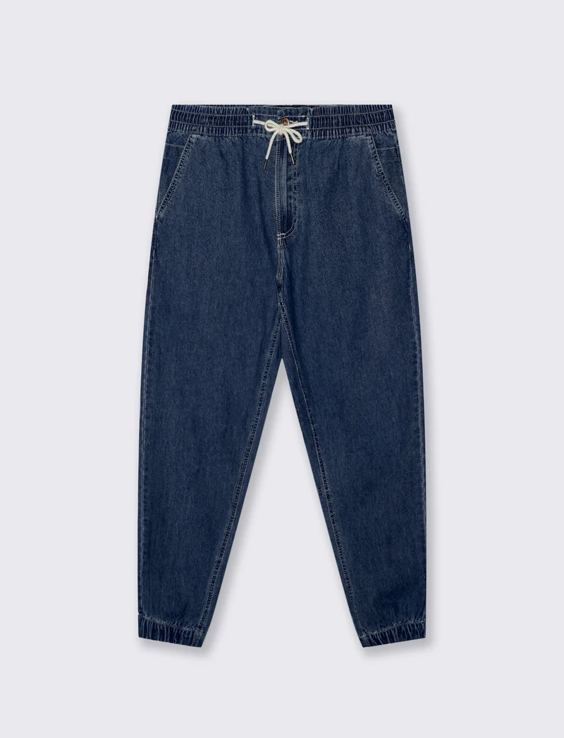 Jeans Chino Jogger Leggero e Slavato - DENIM SCURO