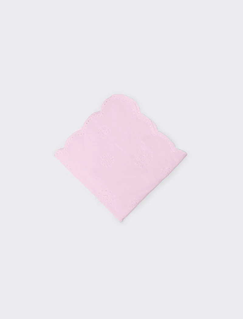 Foulard bambina con pizzo sangallo - Rosa