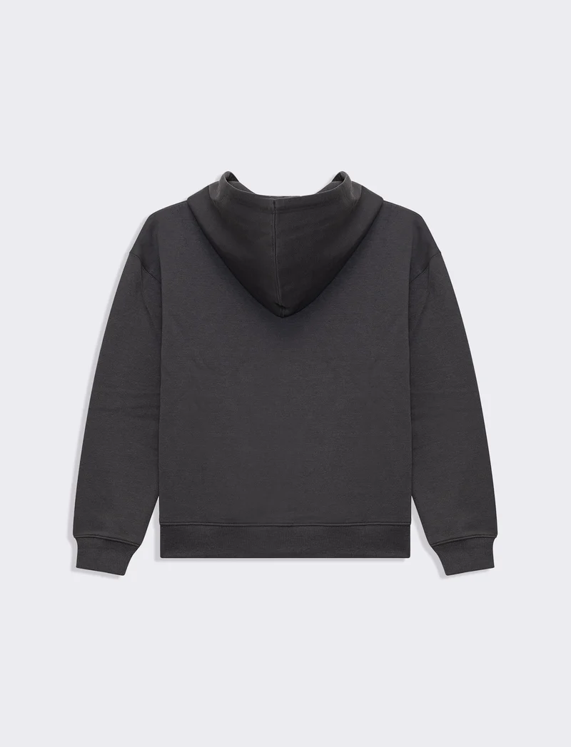 Felpa con cappuccio e zip da donna - Grigio piombo