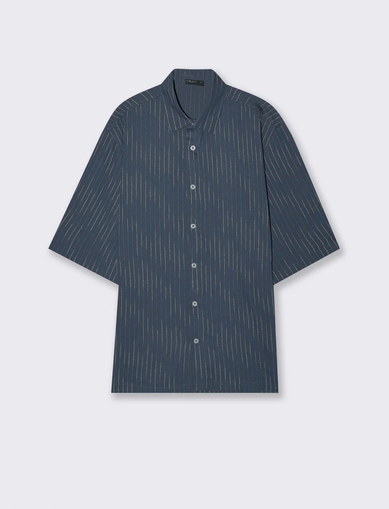 Camicia boxy fit a righe ricamate - Avion