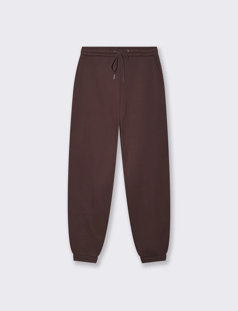 Jogger Basico Garzato con Cordoncino - Moro