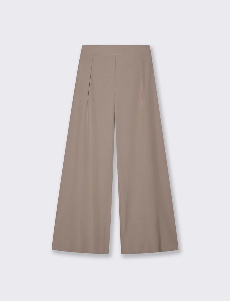 Pantalone palazzo con pinces - Beige