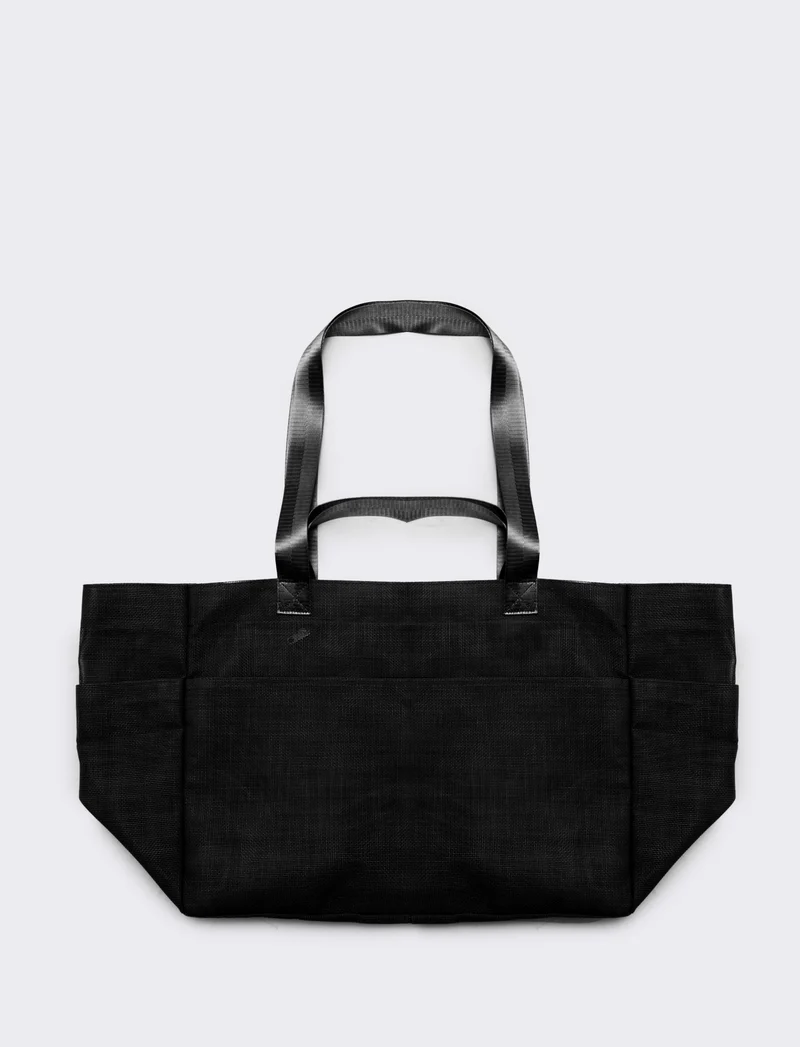 Borsone shopper grande a rete - Nero