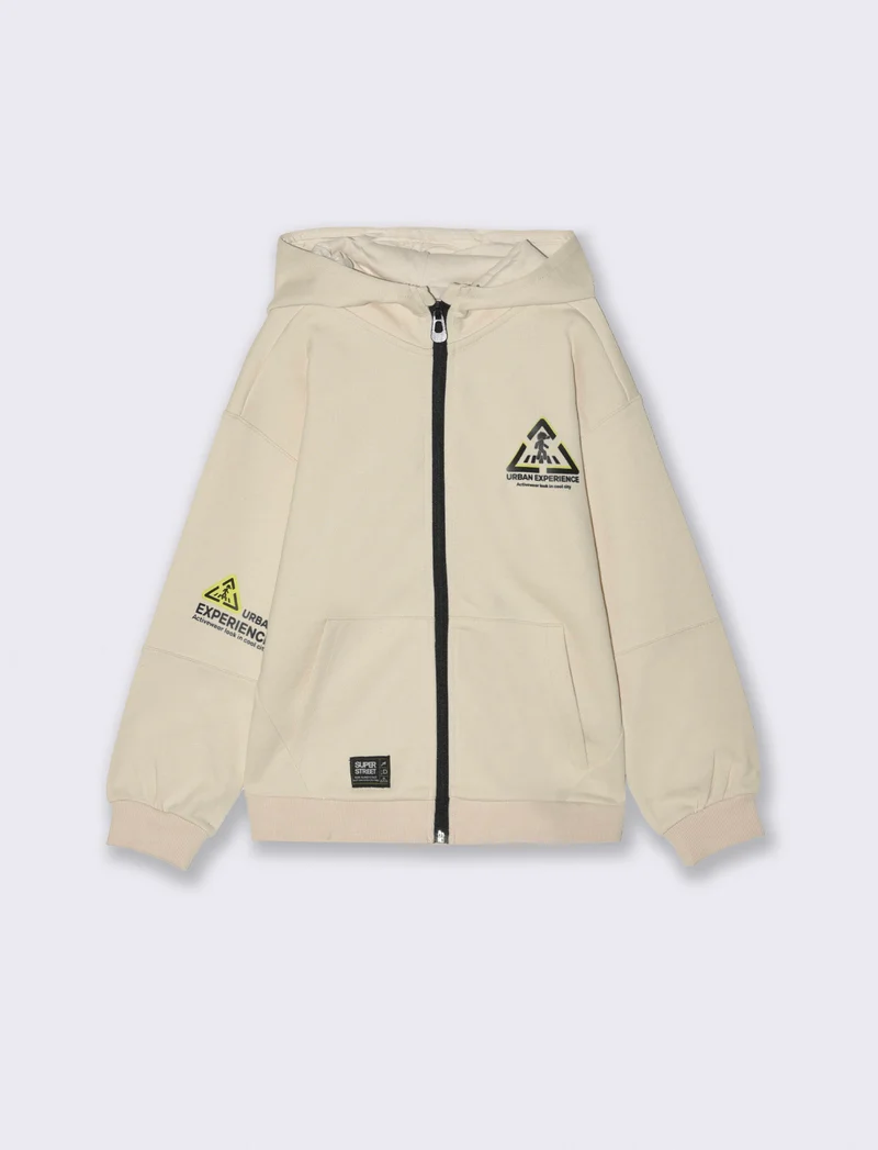 Felpa con cappuccio in poly-cotone - Grigio ghiaccio
