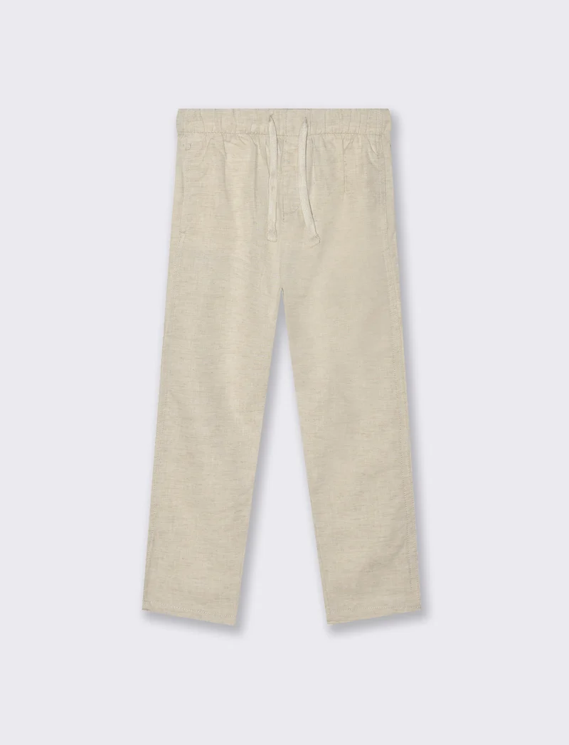 Pantalone chino in misto lino versatile - Sabbia