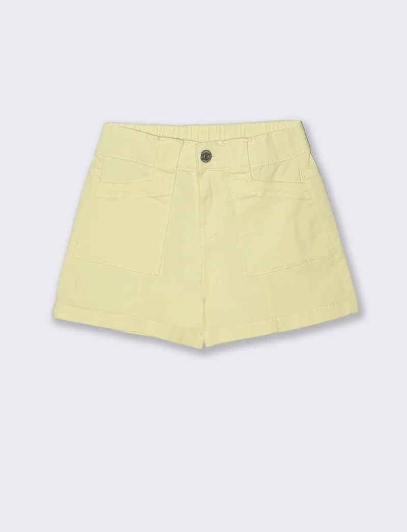 Short in cotone da bambina freschi e comodi - Giallo