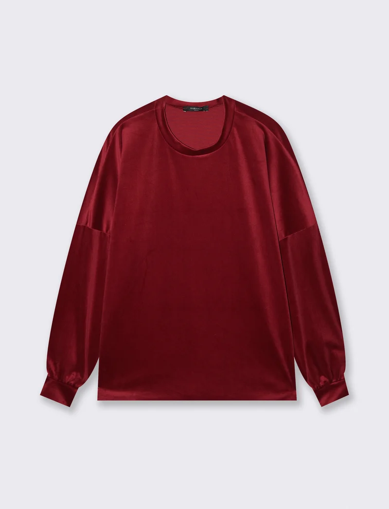 Maglia in ciniglia girocollo - Bordeaux
