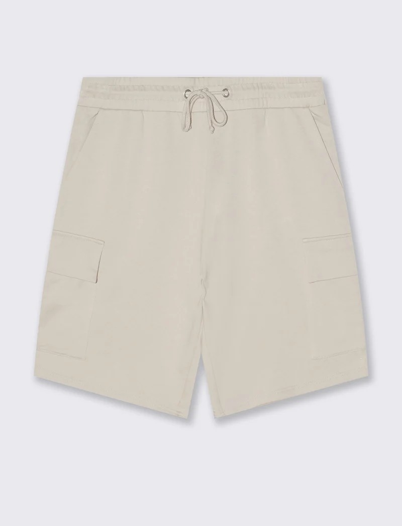 Bermuda felpa jogger con tasche laterali - Grigio ghiaccio