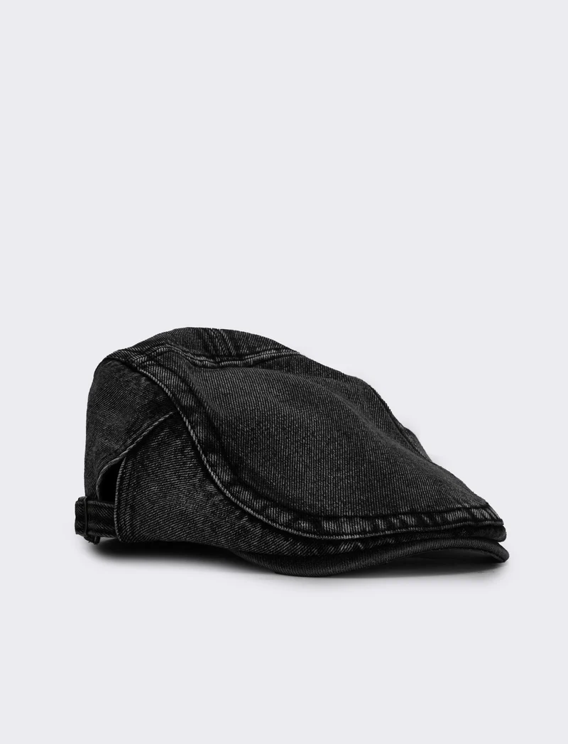 Cappello coppola denim per uomo - Nero