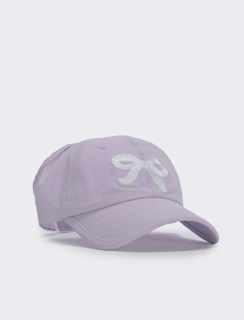 Cappello tecnico aperto dietro con fiocco - Lilla