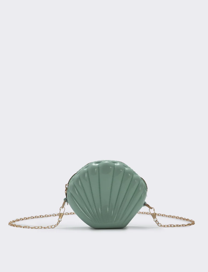 Borsetta conchiglia in PVC per bambina - Verde chiaro